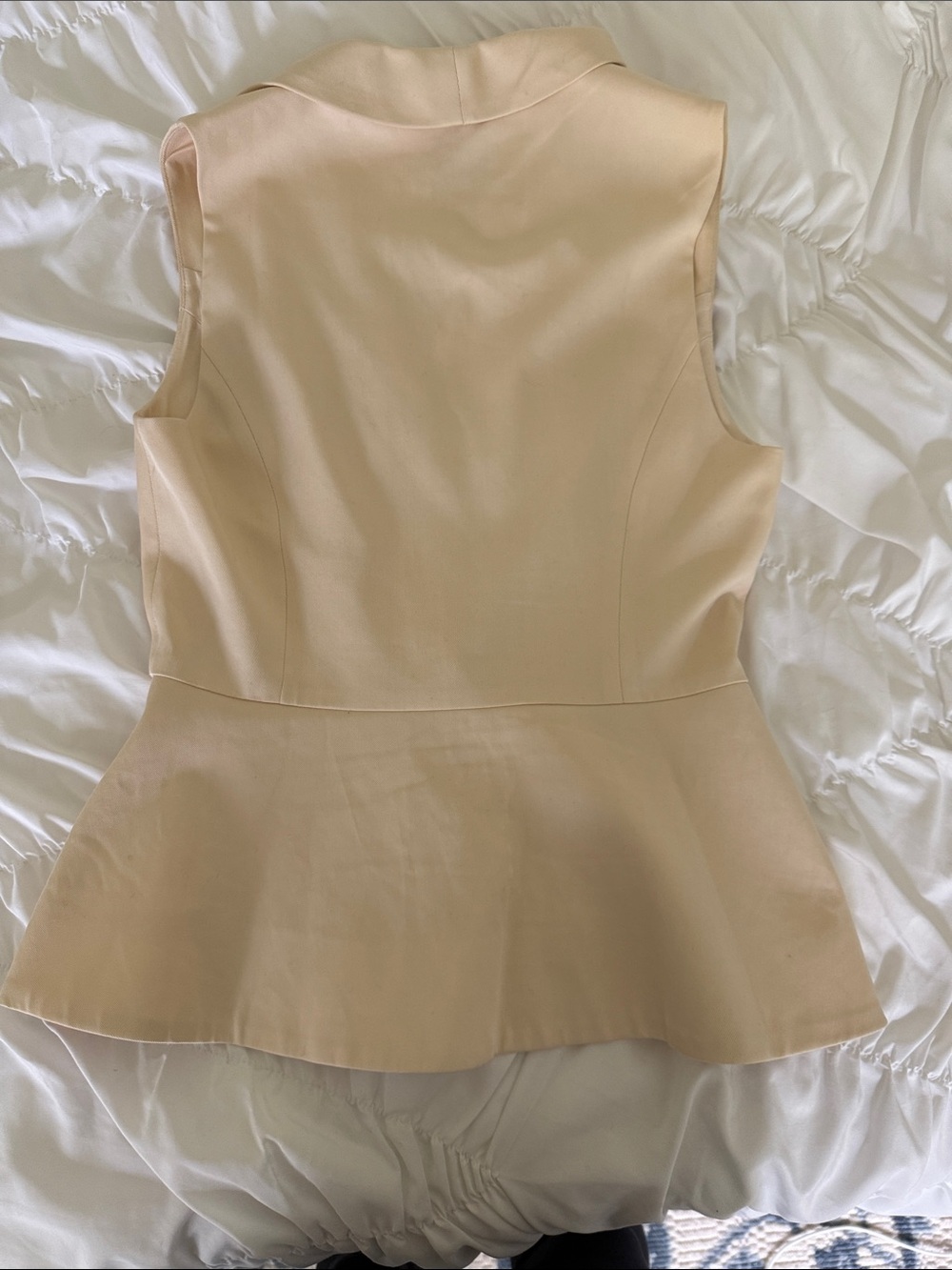 Reformation Pale Beige Sleeveless Peplum Blazer - Picture 2 of 3